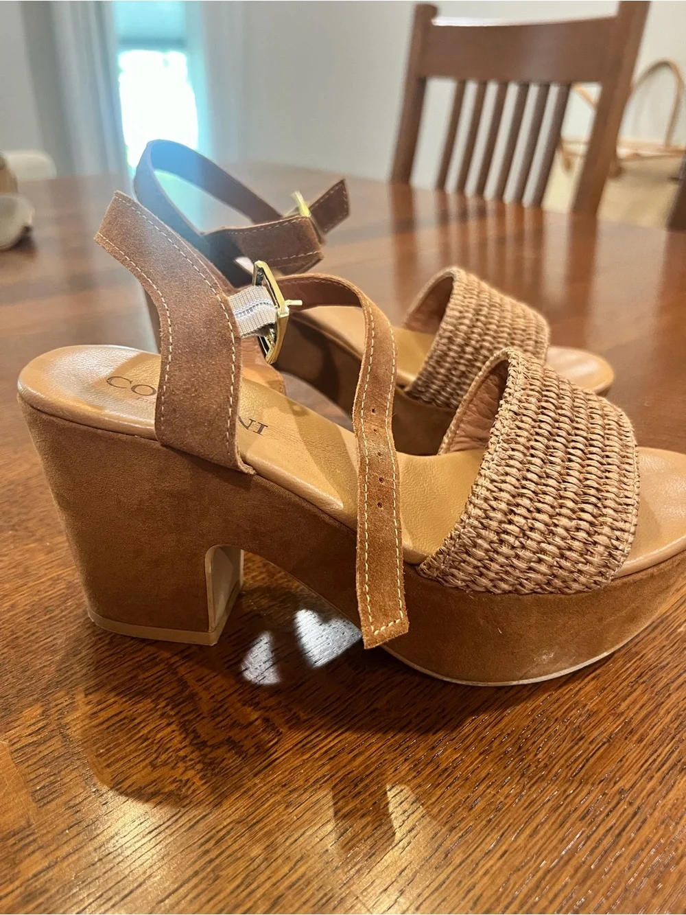 Cordani Liona Raffia Platform Sandal Size 7.5